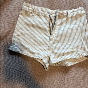 Universal Thread Cream Striped Jean Shorts